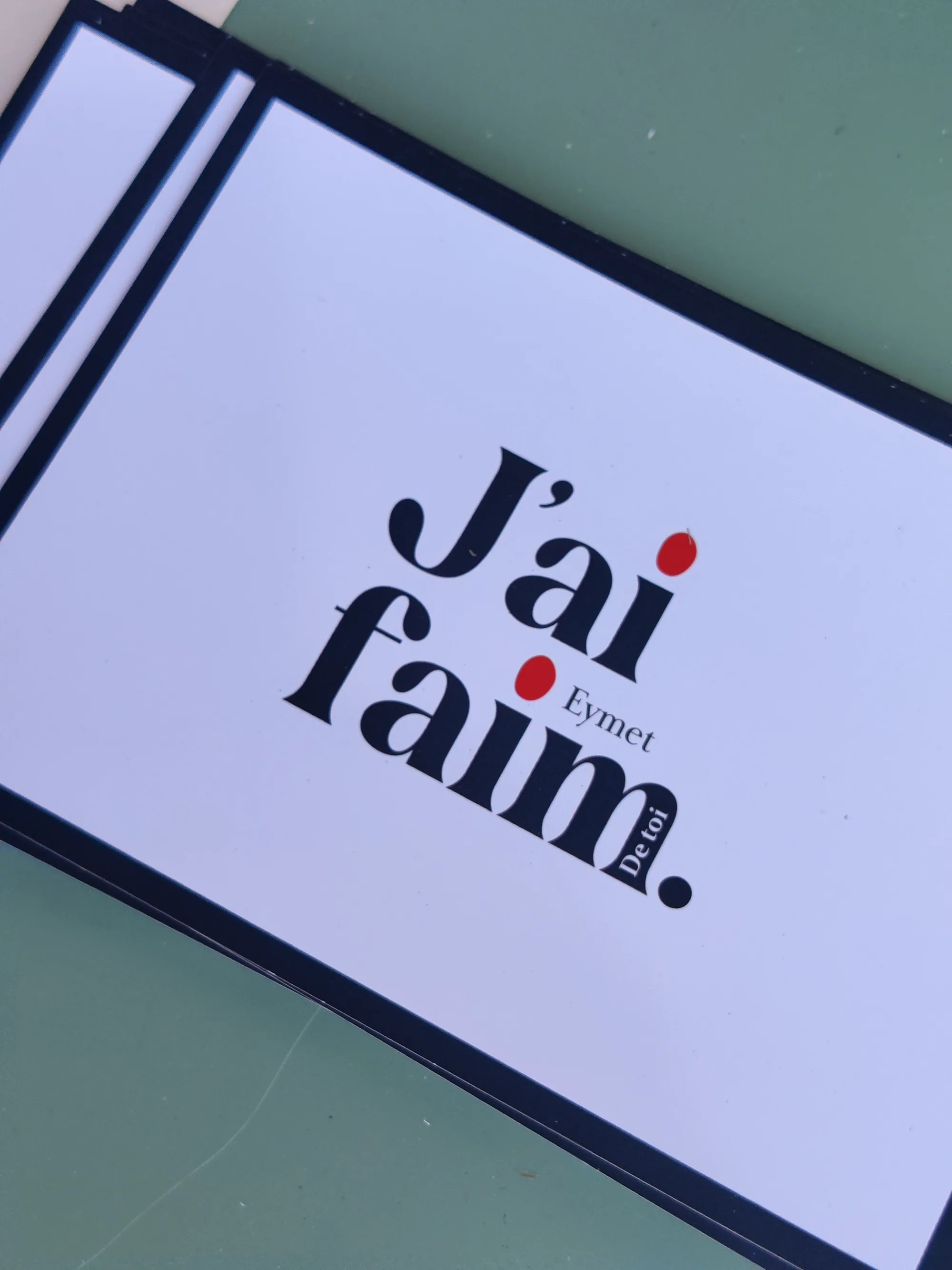 Carte de menu imprimée pour le restaurant J'ai faim, à Eymet
