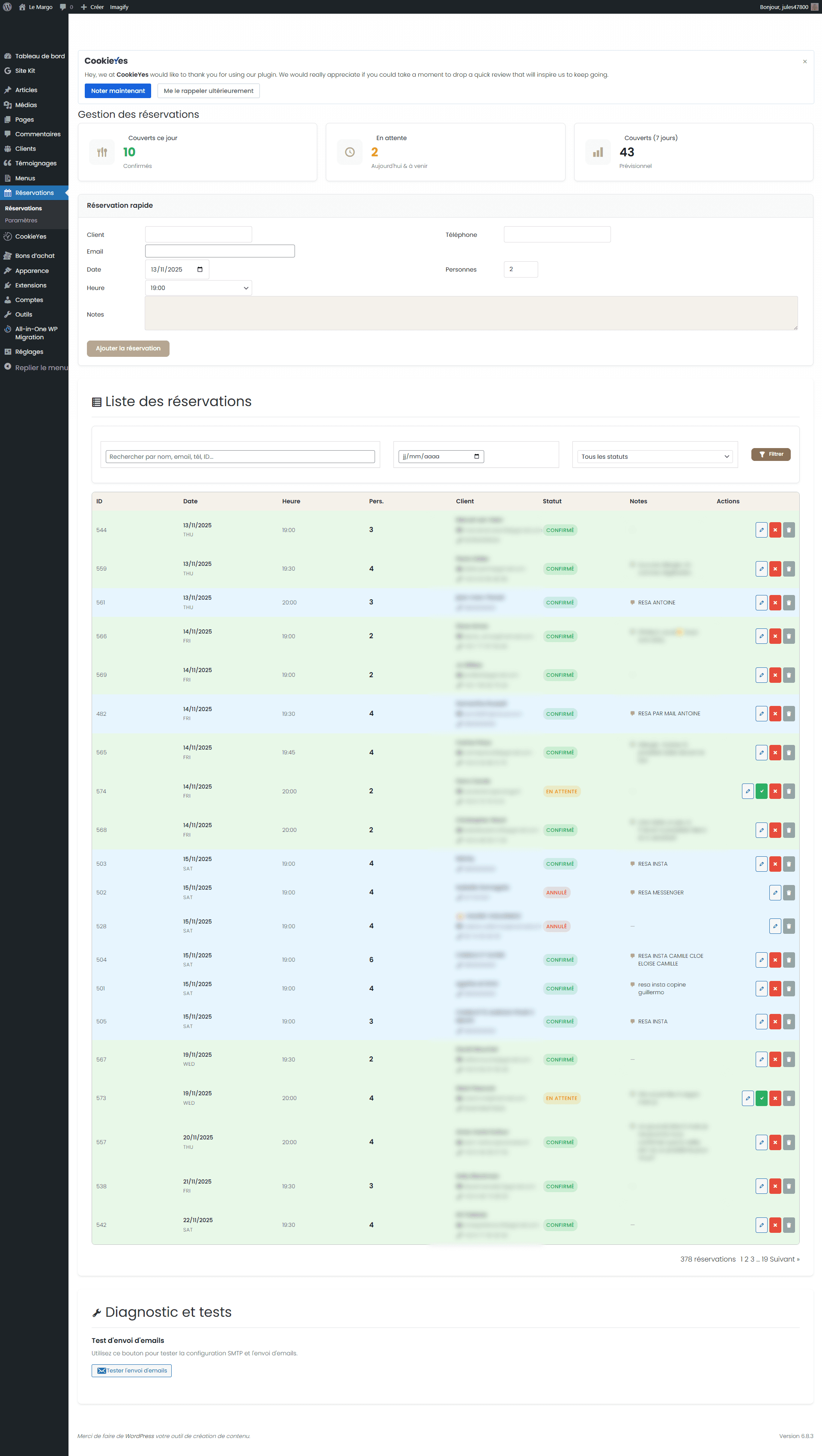 Gérez vos réservations en un clin d'œil
